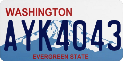 WA license plate AYK4043
