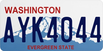 WA license plate AYK4044
