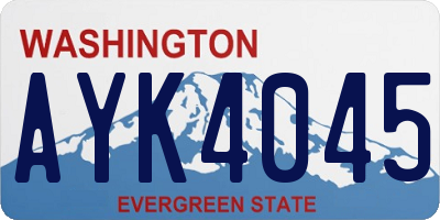 WA license plate AYK4045