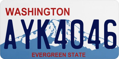 WA license plate AYK4046