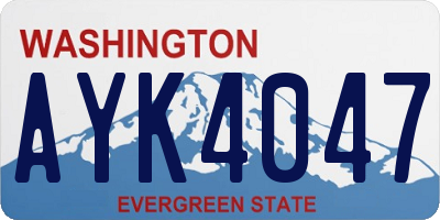 WA license plate AYK4047