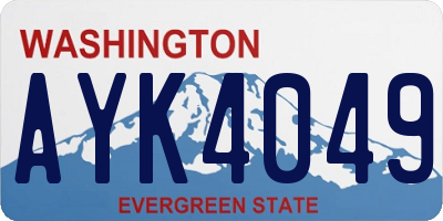 WA license plate AYK4049
