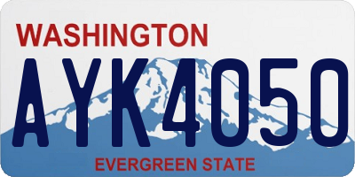 WA license plate AYK4050