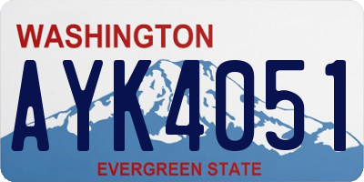 WA license plate AYK4051