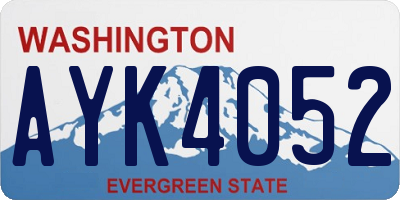 WA license plate AYK4052
