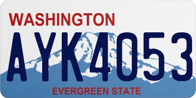 WA license plate AYK4053