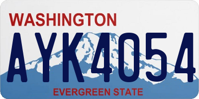 WA license plate AYK4054