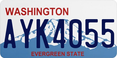 WA license plate AYK4055