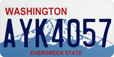 WA license plate AYK4057