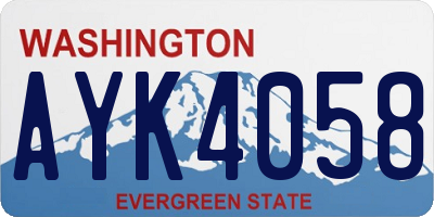 WA license plate AYK4058