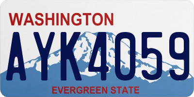 WA license plate AYK4059
