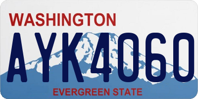 WA license plate AYK4060