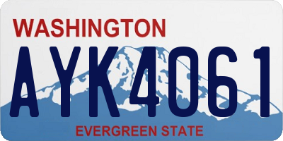 WA license plate AYK4061