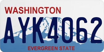 WA license plate AYK4062