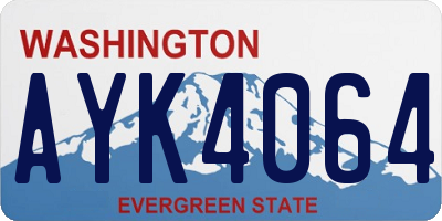 WA license plate AYK4064