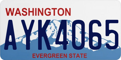 WA license plate AYK4065