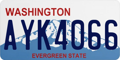 WA license plate AYK4066