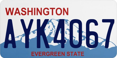 WA license plate AYK4067