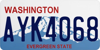 WA license plate AYK4068