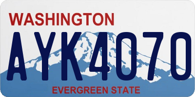 WA license plate AYK4070