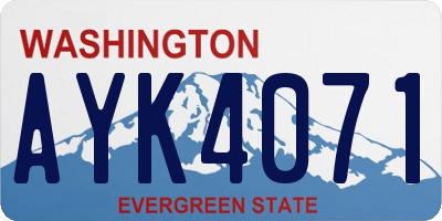 WA license plate AYK4071