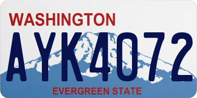 WA license plate AYK4072
