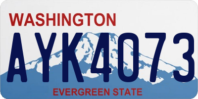 WA license plate AYK4073