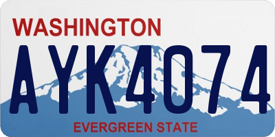 WA license plate AYK4074