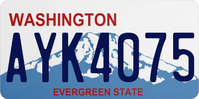 WA license plate AYK4075