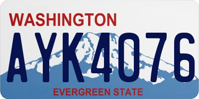 WA license plate AYK4076