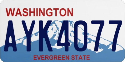 WA license plate AYK4077