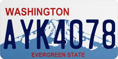 WA license plate AYK4078