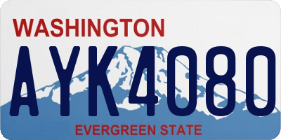 WA license plate AYK4080