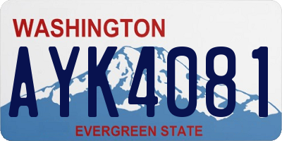 WA license plate AYK4081