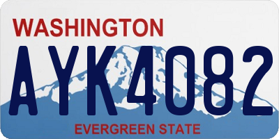 WA license plate AYK4082
