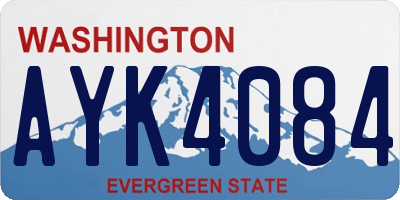 WA license plate AYK4084