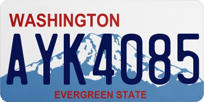 WA license plate AYK4085