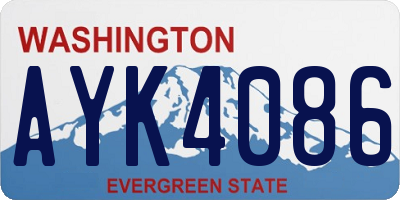 WA license plate AYK4086