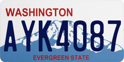 WA license plate AYK4087