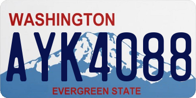 WA license plate AYK4088