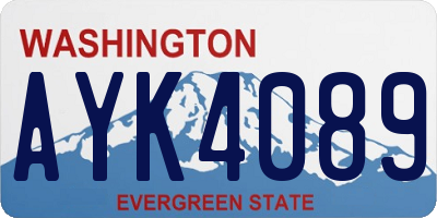 WA license plate AYK4089