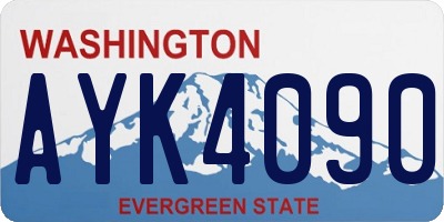 WA license plate AYK4090