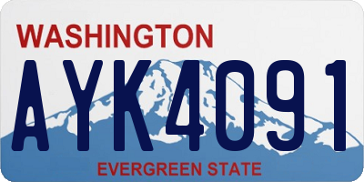 WA license plate AYK4091