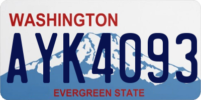 WA license plate AYK4093