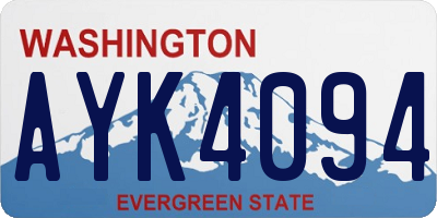 WA license plate AYK4094