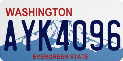 WA license plate AYK4096