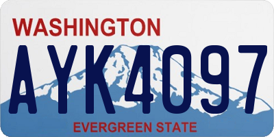WA license plate AYK4097