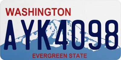 WA license plate AYK4098