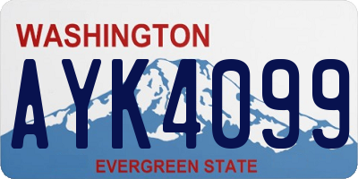 WA license plate AYK4099
