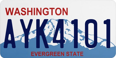 WA license plate AYK4101